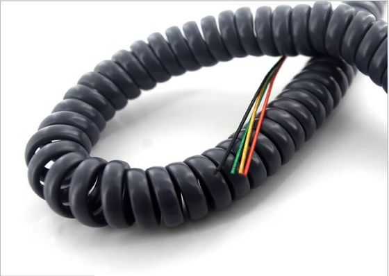 6C × 18AWG + 18C × 24AWG hilos de cobre estañado Aislamiento de PVC material TPU 80℃ 300V Cable en espiral