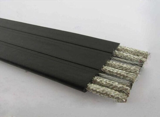 Cable plano de cinta flexible multicore apantallado con cubierta XLPE resistente al aceite para aplicaciones industriales