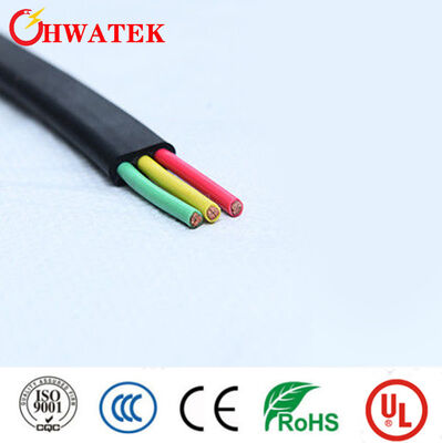 Cable plano flexible industrial XLPE de 3 conductores con cubierta y voltaje nominal de 300V
