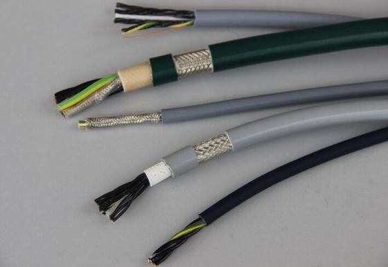 Alambre eléctrico trenzado del cable de cadena de la fricción de la envoltura de PUR para la industria de la máquina-herramienta